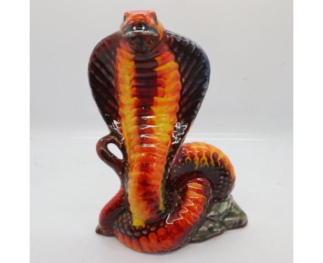 Anita Harris cobra, signed in gold, no cracks or chips, H: 21 cm. UK P&amp;P Group 2 (£20+VAT for the first lot and £4+VAT fo
