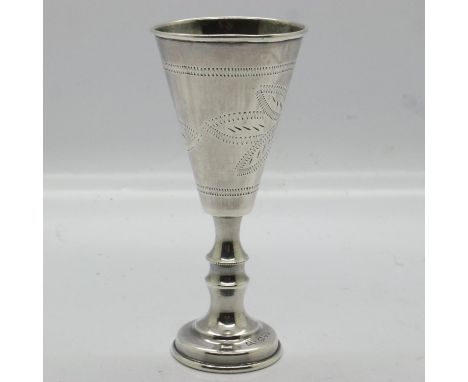 Hallmarked silver kiddush cup, Chester assay, 19g, H: 90 mm. UK P&amp;P Group 1 (£16+VAT for the first lot and £2+VAT for sub