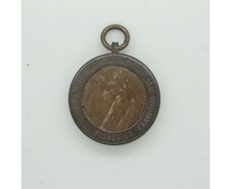 1905 Naval Shipping &amp; Fisheries Exhibition fob, formed from copper and oak salvaged from Nelsons Flagship HMS Foudroyant,