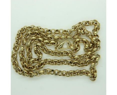 Gold plated heavy gauge belcher link chain, L: 30 cm. UK P&amp;P Group 0 (£6+VAT for the first lot and £1+VAT for subsequent 