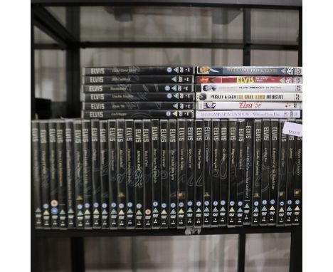 Shelf of Elvis DVDs. UK P&amp;P Group 3 (£30+VAT for the first lot and £8+VAT for subsequent lots) 