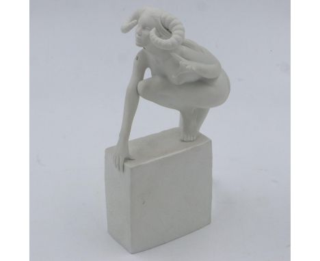 Royal Copenhagen Aries sculpture, one finger missing, H: 27 cm. UK P&amp;P Group 2 (£20+VAT for the first lot and £4+VAT for 