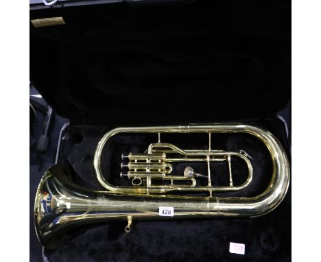 Jupiter brass euphonium in good working order in fitted case. UK P&amp;P Group 3 (£30+VAT for the first lot and £8+VAT for su