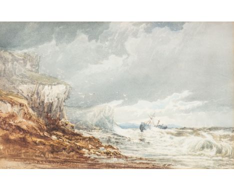 FRED BEATTIE (BRITISH EARLY 20TH CENTURY) STORMY SEAS OFF THE COASTsigned F BEATTIE lower rightindistinctly inscribed lower l