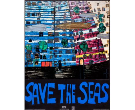FRIEDENSREICH HUNDERTWASSER (AUSTRIAN 1928-2000) (I) SAVE THE WHALES; (II) SAVE THE SEAS; (III) WORLD TOUReach: offset print 