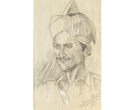D. BONHAM-CARTER (BRITISH 20TH CENTURY) PORTRAITS OF INDIAN ARMY OFFICERS, INCLUDING A SIKH - A SET OF FOUR each signed D. Bo