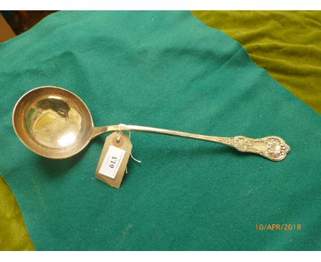 Large silver Scottish Queens pattern soup ladle (Glasgow 1834) 8 1/2oz