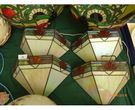 4 lustre Art Deco wall lights