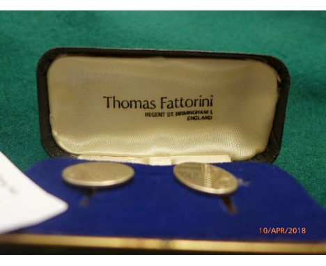 Pair of silver cufflinks in original Thomas Fattorini box