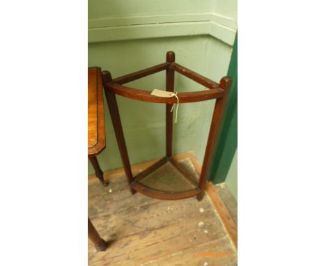 Oak corner stick/umbrella stand with metal trough