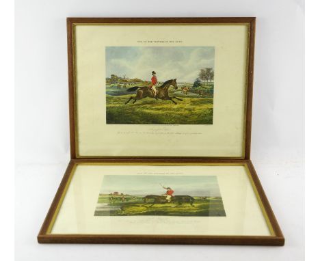 After Henry Alken,  One of the Flowers of the Hunt, subtitled Perfect Pink and A Jonquil, a pair of Hunting scenes, each  35 