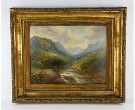 H. McCulloch (19th/20th century), Highland landscape, oil on board, indistinctly signed lower left, 34 x 44cm. Condition Repo