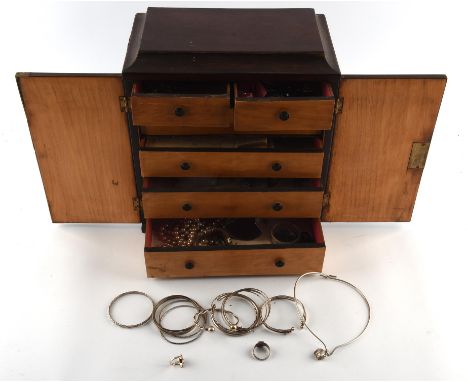 An assorted group of vintage costume jewellery, with a 1960's musical match box, a micro mosaic brooch, a filigree and marcas