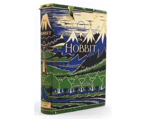 Tolkien, John Ronald Reuel - The Hobbit, 2nd edition, 14th impression, with colour frontispiece, map endpapers, original gree