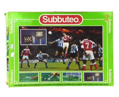 A collection of vintage Subbuteo including ; Euro 96 edition, Club edition, one further boxed game, boxed teams and further a