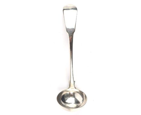 Georgian Scottish silver fiddle pattern sauce ladle, Edinburgh, 1819