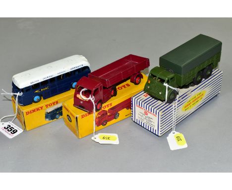 THREE BOXED DINKY TOY VEHICLES, B.O.A.C Commer-Harrington Contender coach, No 283, British Railways Hindle-Smart electric lor