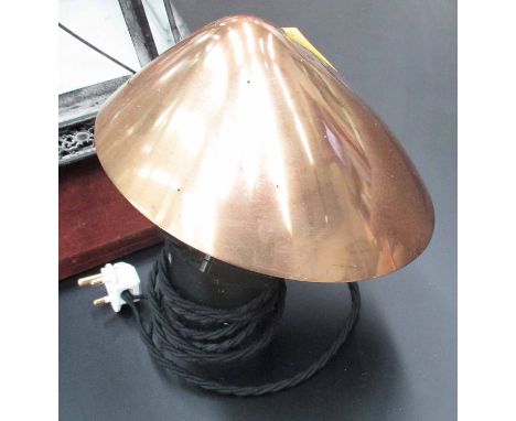 TABLE LAMP, mid 20th century, cast iron and brass, 26cm H .