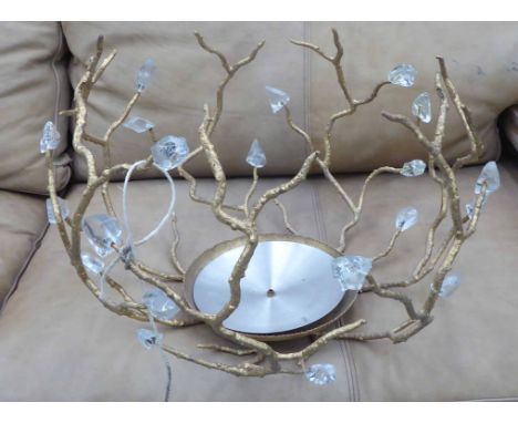 PORTA ROMANA BLOSSOM CHANDELIER, gilt metal with glass detail, approx. 62cm W.