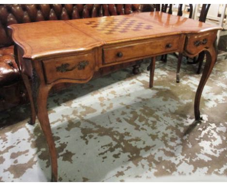 THEODORE ALEXANDER GAMES TABLE, 'Chateau du Vallois', Louis XV style with a central sliding reversible chessboard and backgam