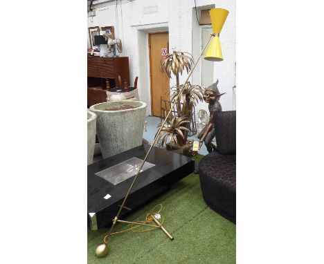 STANDING LIGHT, manner of Angelo Lilli, brass and painted metal, approx 183cm H.