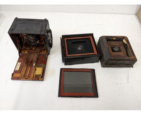 Three plate cameras to include The Sanderson with red bellow and two others Location: G3If there is no condition report shown