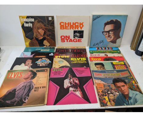 Approx. 44 LPs and two box sets to include Elvis Presley, Buddy Holly box set, Chuck Berry, Little Richard, Gene Vincent, Fat