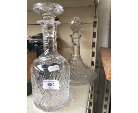 An Edinburgh crystal ship's decanter and another cut glass decanter. 