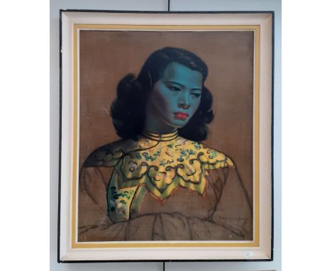 After Tretchikoff, 'Chinese Girl', mid 20th century print, 50cm x 60cm, framed. 