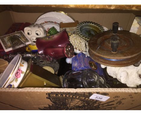 Mixed glass and ceramics etc including Spode and Coalport 