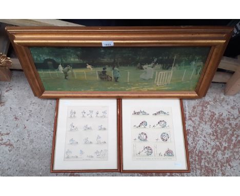 Two rugby prints and a tennis print 