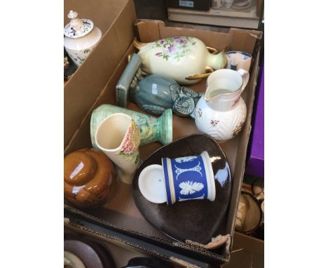 Assorted ceramic items including Coalport, Beswick, Carlton ware and studio pottery