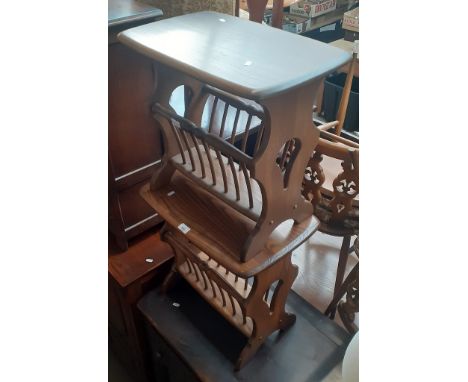 Two Ercol elm magazine racks. 