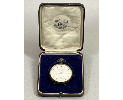 BIRMINGHAM SILVER CASED POCKET WATCH - 1925, Maker Aaron Lufkin Dennison, open faced manual wind, the white enamel dial marke