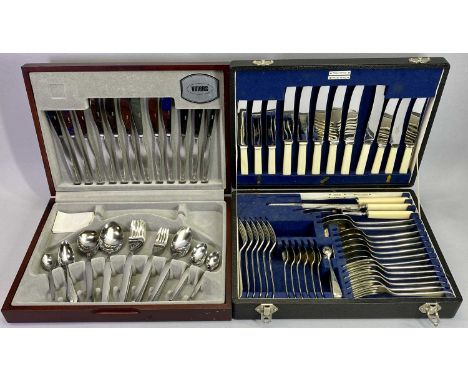 WALKER &amp; HALL CASED CUTLERY PART SET and a Viners wooden box part cutlery set