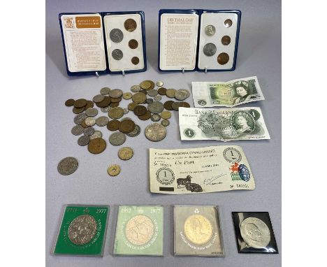 BRITISH &amp; OVERSEAS VINTAGE COIN, BANK NOTE &amp; COMMEMORATIVE CROWN COLLECTION - to include a promissory one punt Llandu