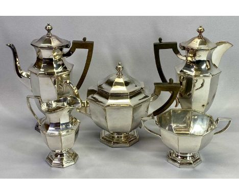 MAPPIN &amp; WEBB TEA SERVICE - five piece octagonal shaped