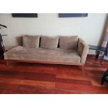 Phillipe Hurel Chaise day bed solid wood base upholstered in Zimmer and Rodge fabric 215 x 85 x 70cm