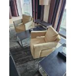 A pair of Missana Spain Triana upholstered lounge chair stainless steel feet a contemporary modern