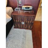 A pair of Havelock night stands two drawer rose wood and ebony finish 76 x 60 x 70cm (Loc Geneva)