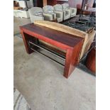 Havelock International bespoke console table with polished chrome and glass shelf 140 x 40 x 80cm (