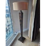 Fine Art Lamps USA Fusion floor lamp woven bands of warm bronze finish hade tailored with hand