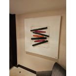 ThePoloArt Portuguese Contemporary Handmade 3D painting acryllicon canvas with ceramic wall art