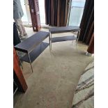 A pair of tables designed by industry leader Antonio Citterio for B&B Italia Wenge top and shelf