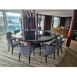 Havelock International Monumental bespoke made American Walnut stained rose dining table the