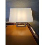 Casadisagne France model L140NKB brushed nickel block rectangular table lamp with shade 40.2 x