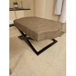Donghia Italy Versailles embossed leather pouffe bench Designed by John Hutton the embossed shaped