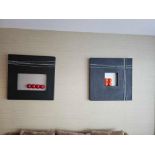 A set of 2 x ThePoloArt Portuguese Contemporary Handmade 3D painting acryllicon canvas with