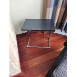 Rafemar Muebles Spain Minor Side table polished steel with ebonised grain top 50 x 32 x 49cm (Loc