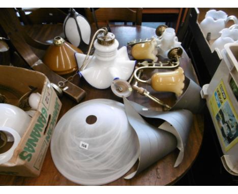A QUANTITY OF ASSORTED LIGHT FITTINGS AND SHADES